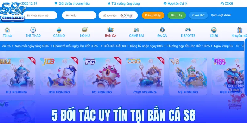 5 Đối tác uy tín tại bắn cá S8