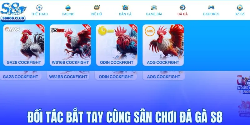 Đối tác bắt tay cùng sân chơi đá gà S8